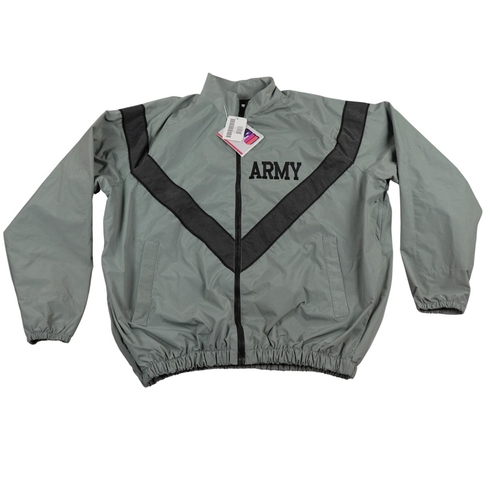 VTG DSCP IPFU‎  Army Jacket Mens Large Long Grey Training Windbreaker Reflective